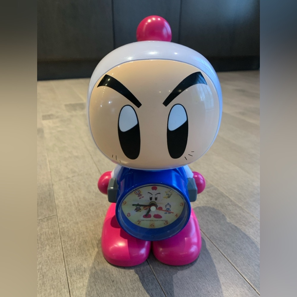 Vintage 1999 Takara Hudson Soft Bomberman Alarm Clock 10"